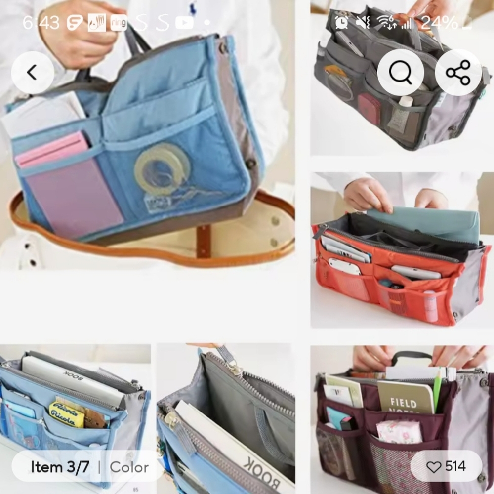 Women cosmetic organizer bag,travel small bag ,large capacity insert bag ,purse